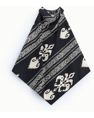 Dixie Top Scollo All'Americana Fantasia Geometrica - Nero