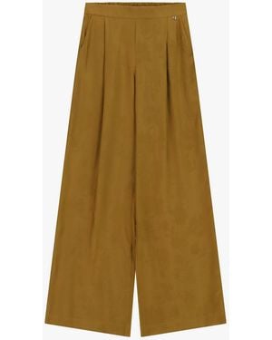 Dixie Pantalon Palazzo À Pinces Et Taille Élastique - Vert