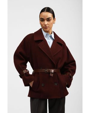 Dixie Blazer Con Cintura E Polsini - Rosso