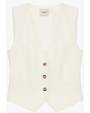 Dixie Gilet Sfiancato Con Bottoni E Tasche Anteriori - Neutro