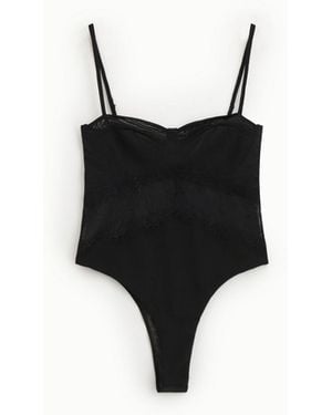 Dixie Body À Fines Bretelles Et Détails Ajourés - Noir
