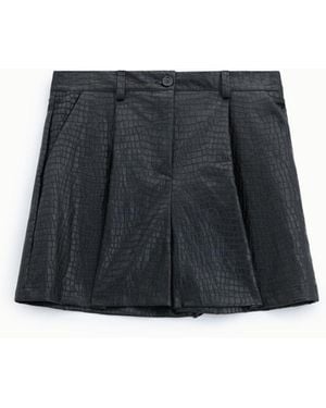 Dixie Short Regular-Fit Imprimé Effet Reptile À Pinces - Noir