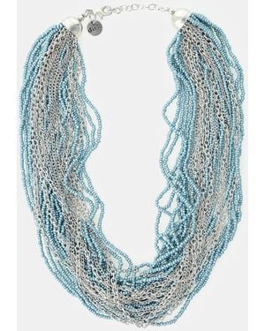 Dixie Collier Ras Du Cou Multi-Rangs Perles Et Chaînes - Bleu