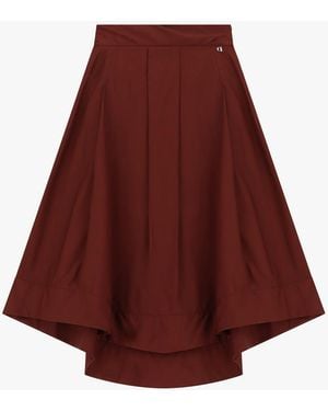 Dixie Gonna Lunga Svasata Vita Alta Con Pieghe - Rosso