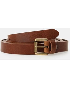 Dixie Cintura Sottile Fibbia Rettangolare Metallo Opaco - Bianco