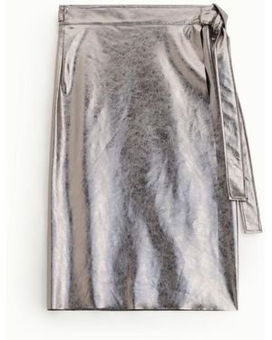 Dixie Jupe Longue Taille Haute Avec Ceinture Nouée - Gris