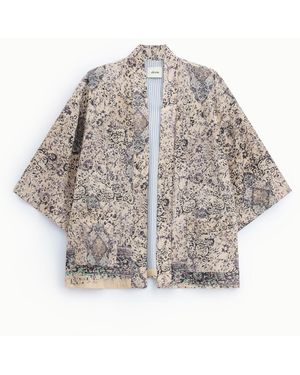 Dixie Duster Coat Con Maniche Ampie E Stampa Decorativa - Grigio