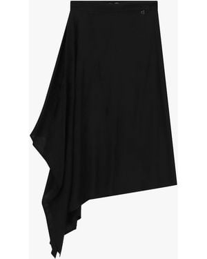 Dixie Jupe Asymétrique Taille Haute À Drapé - Noir