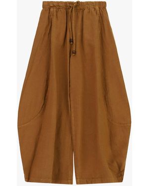 Dixie Pantalon Palazzo Large Avec Cordon Et Poches - Marron
