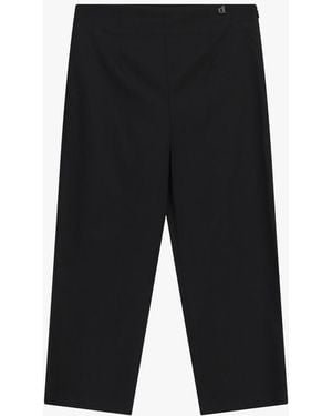 Dixie Pantalon Cropped Taille Haute Coupe Droite - Noir