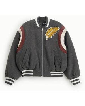 Dixie Bomber Con Patch Piuma E Dettagli A Contrasto - Nero