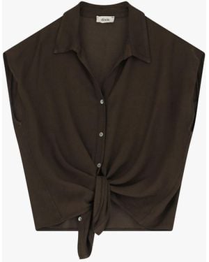 Dixie Camicia Senza Maniche Con Nodi - Nero
