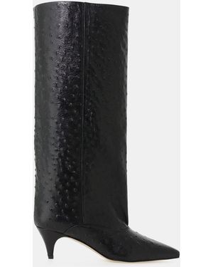 Dixie Bottes Hauteur Genou À Talon Fin Pointe Effilée - Noir