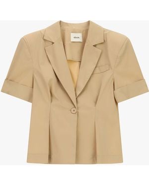 Dixie Blazer Corto Manica Corta Con Pinces Frontali - Bianco