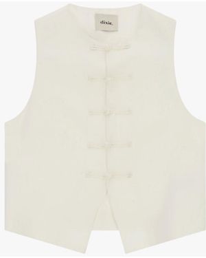 Dixie Gilet Con Chiusura A Alamari E Fondo A Punta - Bianco