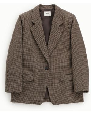 Dixie Blazer A Quadretti Con Chiusura Monopetto E Tasche - Marrone