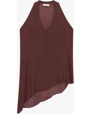 Dixie Top Asimmetrico Senza Maniche Scollo A V - Giallo