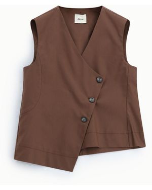 Dixie Gilet Senza Maniche Con Chiusura A Bottoni Laterale - Marrone