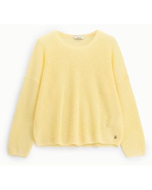 Dixie Pull Col Rond Maille Large Coupe Décontractée - Jaune