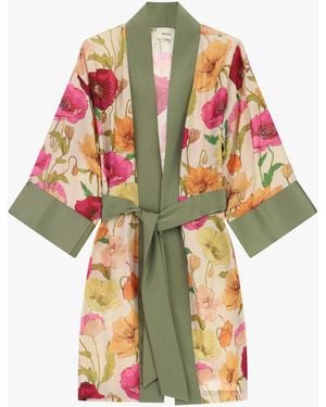 Dixie Cappotto Leggero Stampa Floreale Con Cintura - Bianco