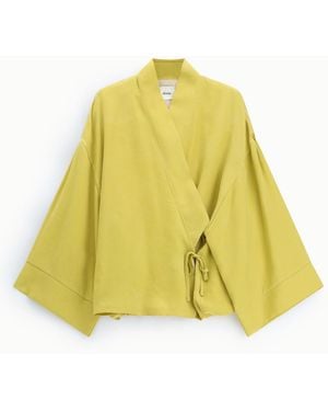Dixie Blazer Kimono Coupe Fluide À Lien Latéral - Jaune