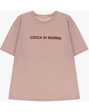 Dixie T-Shirt Ample Imprimé Devant Col Rond - Rose