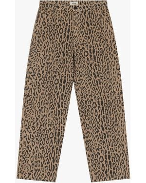Dixie Pantaloni Con Stampa Animalier - Bianco