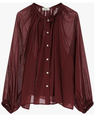 Dixie Chemise Ample Avec Boutons Frontaux - Rouge