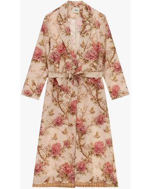 Dixie Top Lungo Fantasia Floreale Con Cintura - Rosa