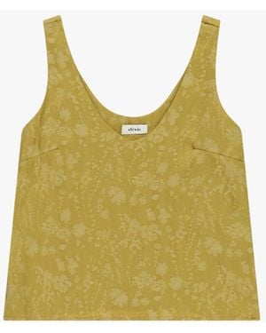 Dixie Top Col En V Imprimé Coupe Ample - Jaune