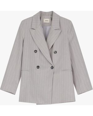 Dixie Blazer Gessato A Doppiopetto - Grigio