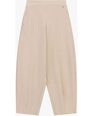 Dixie Trousers Ampi Cropped Con Tasche Laterali - Bianco