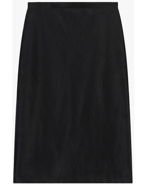 Dixie Jupe Crayon Midi Unie Taille Haute - Noir