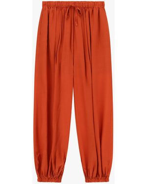 Dixie Pantalon Palazzo Large Avec Élastique Et Cordon - Orange