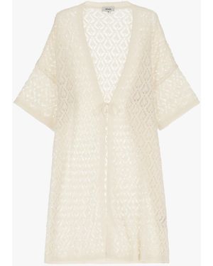 Dixie Duster Coat Traforato Con Maniche Ampie - Bianco