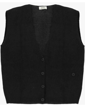 Dixie Gilet Maille Femme Col V Et Boutons - Noir