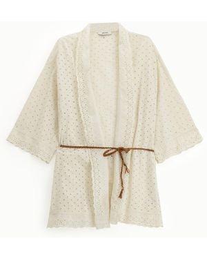 Dixie Cappotto Corto Traforato Con Cintura - Bianco