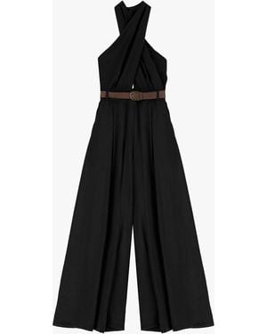 Dixie Combinaison Col Halter Avec Ceinture - Noir