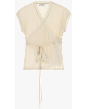 Dixie Top Incrociato Con Maniche Corte - Bianco