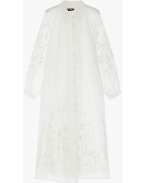 Dixie Vestito Chemisier Con Maniche Lunghe E Colletto - Bianco