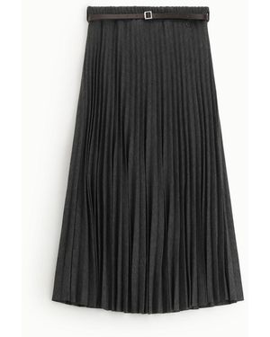 Dixie Jupe Longue Plissée Avec Ceinture Ajustable - Noir