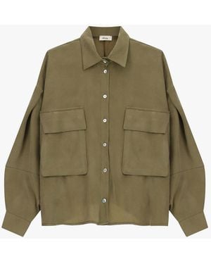 Dixie Chemise Poches Plaquées Coupe Ample Boutons - Vert