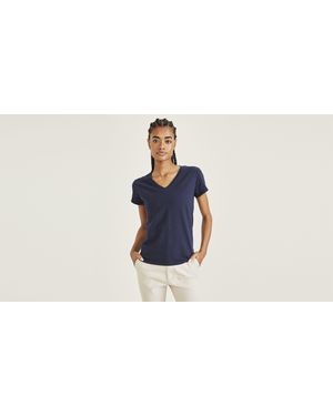 Dockers Favorite V - Neck Tee Shirt, Slim Fit - Negro