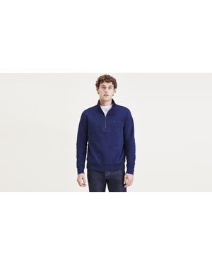 Dockers Regular Fit Quarter - Zip Fleece - Azul