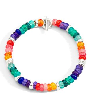 Dodo Bracelet Rondelle En Argent Et Plastique Recyclé - Bleu