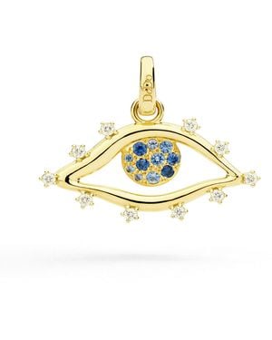Dodo Eye Charm, Sapphiers & Diamonds - Metallic