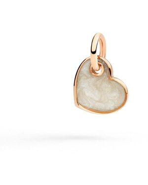 Dodo Rose & Enamel Heart Charm - Metallic