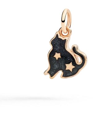 Dodo Cat Charm Rose & Enamel - Black