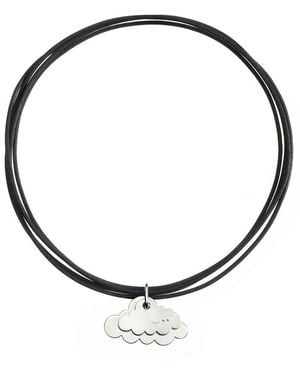 Dodo Cordon Noir Épais & Nuage En Argent - Métallisé