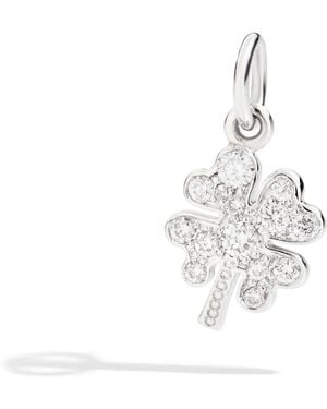 Dodo Diamond Four Leaf Clover Charm - White